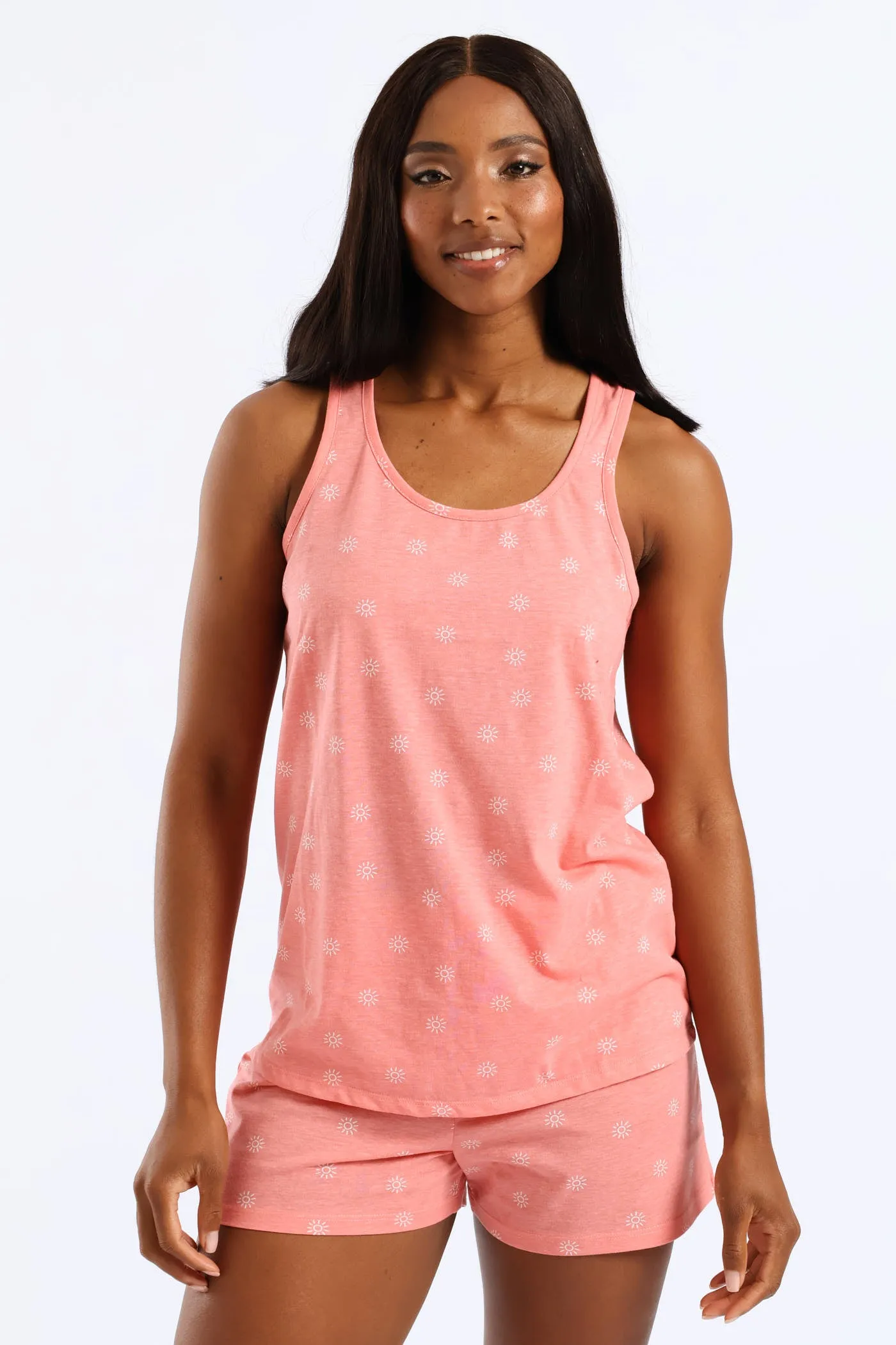 Sun Knit Short Set - Salmon sold by Edgars