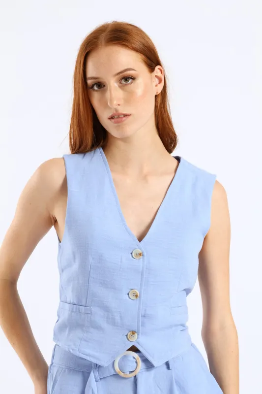 Classic Tailored Waistcoat - Periwinkle sold by Edgars