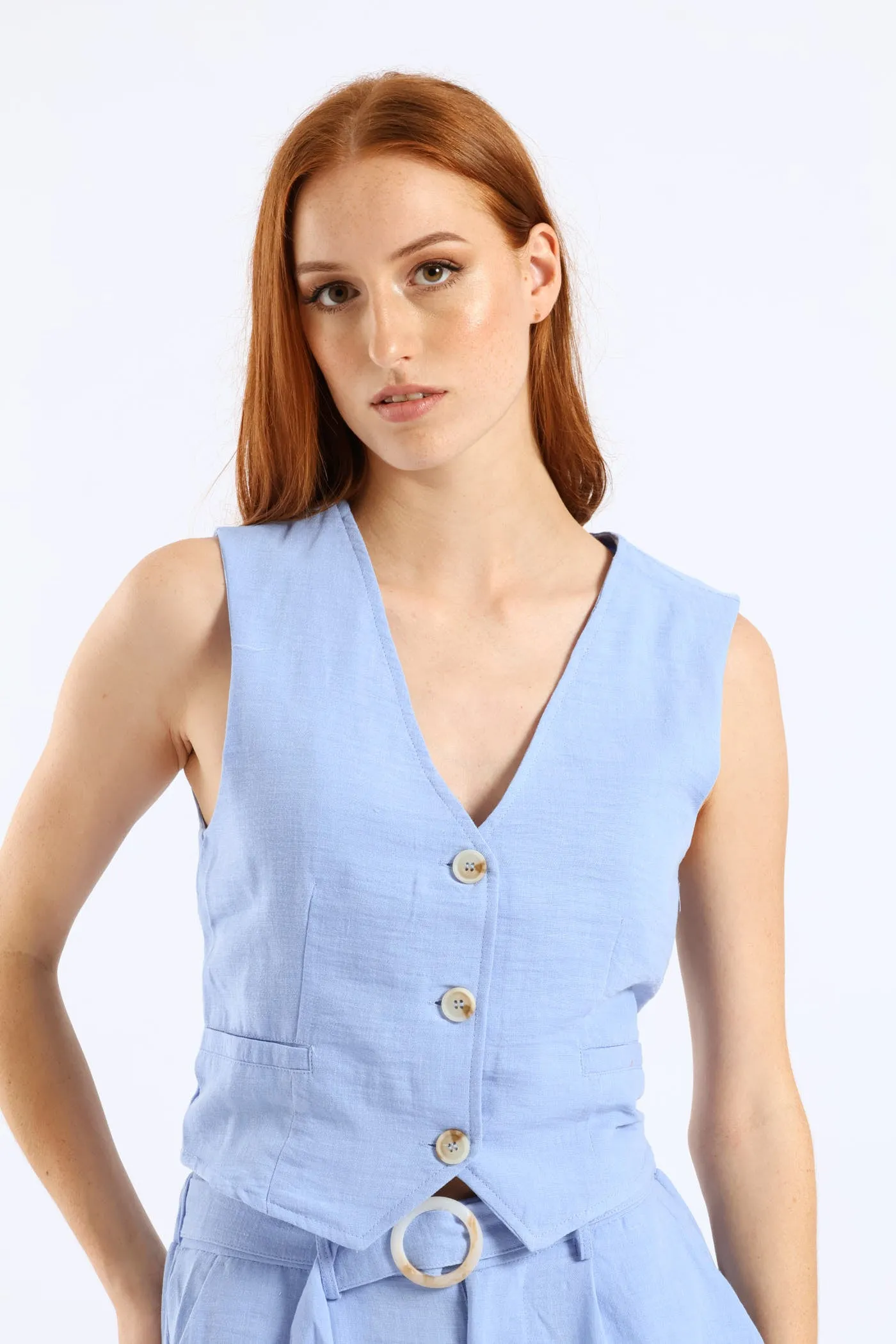 Classic Tailored Waistcoat - Periwinkle sold by Edgars