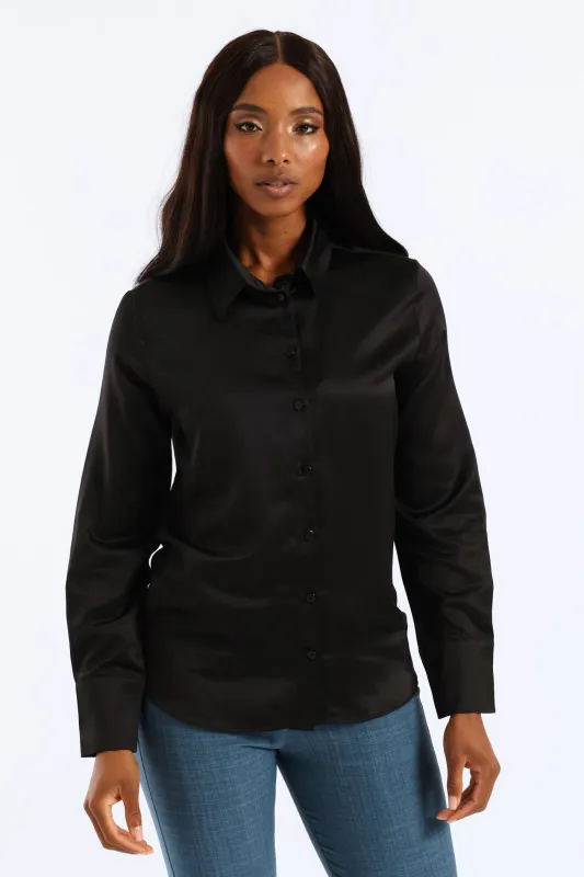 Satin Shirt - Black sold by Edgars