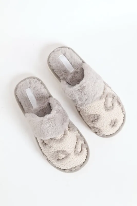 Heart Detail Closed Toe Slipper - Light Grey sold by Edgars