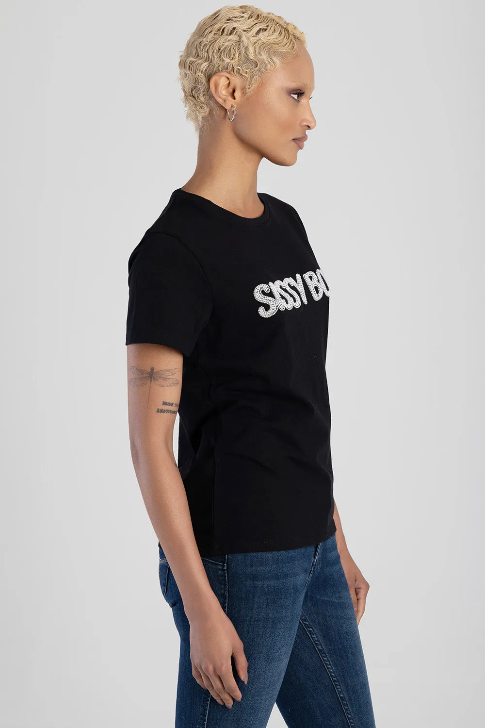 So Long Summer Pearl & Bling Regular Fit Top - Black sold by Edgars product image thumbnail 3