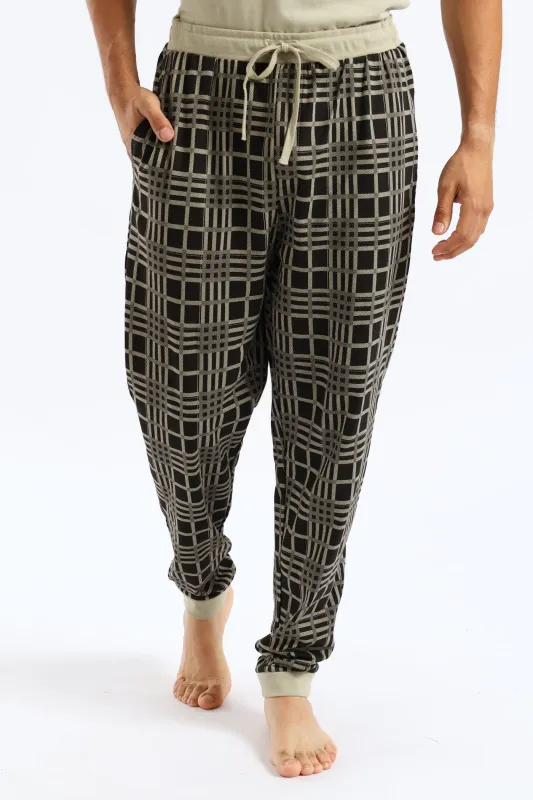 Check Pyjama Jogger - Sage sold by Edgars