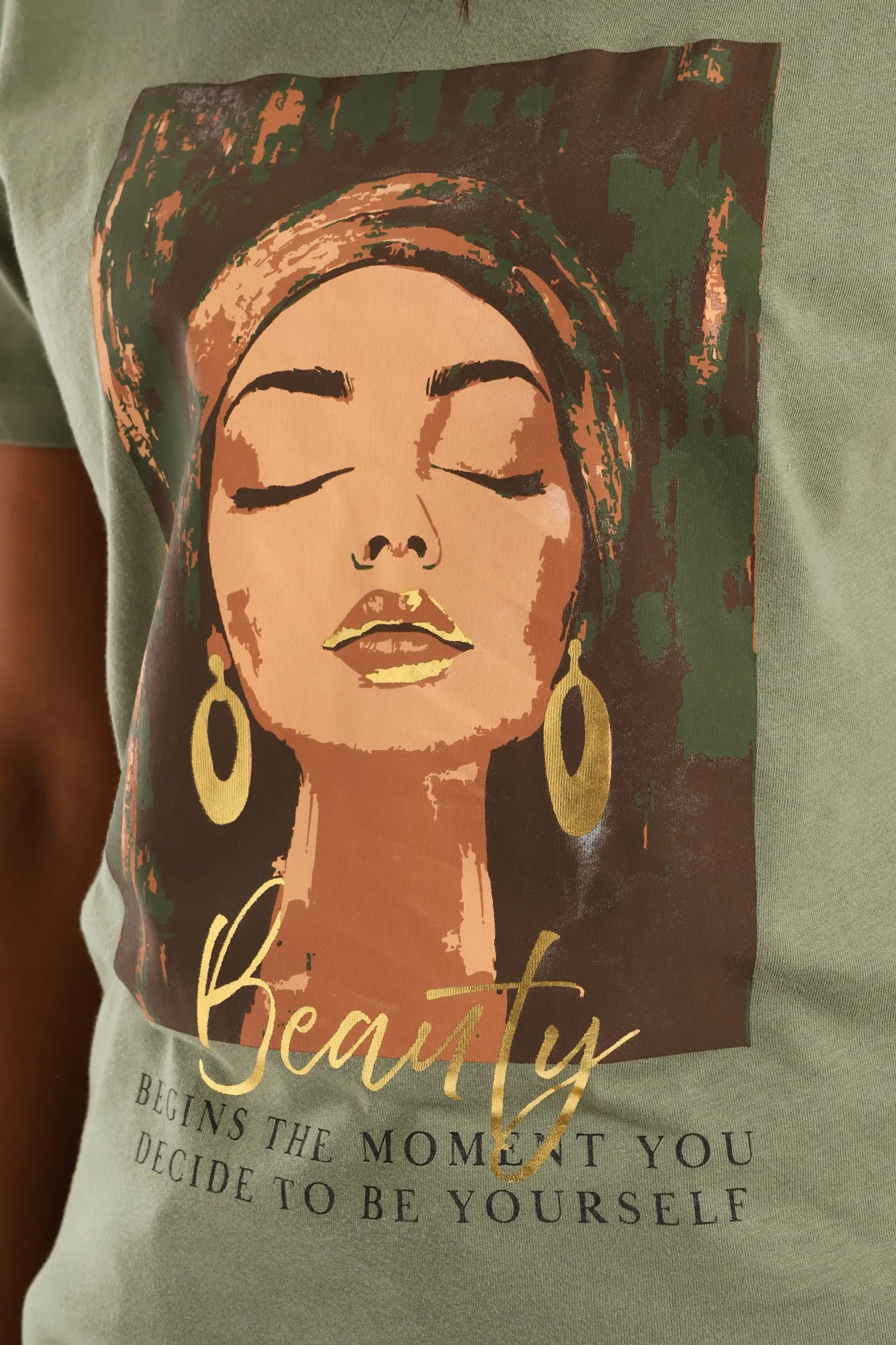 Beautiful Woman Foil Tee - Sage sold by Edgars product image thumbnail 2