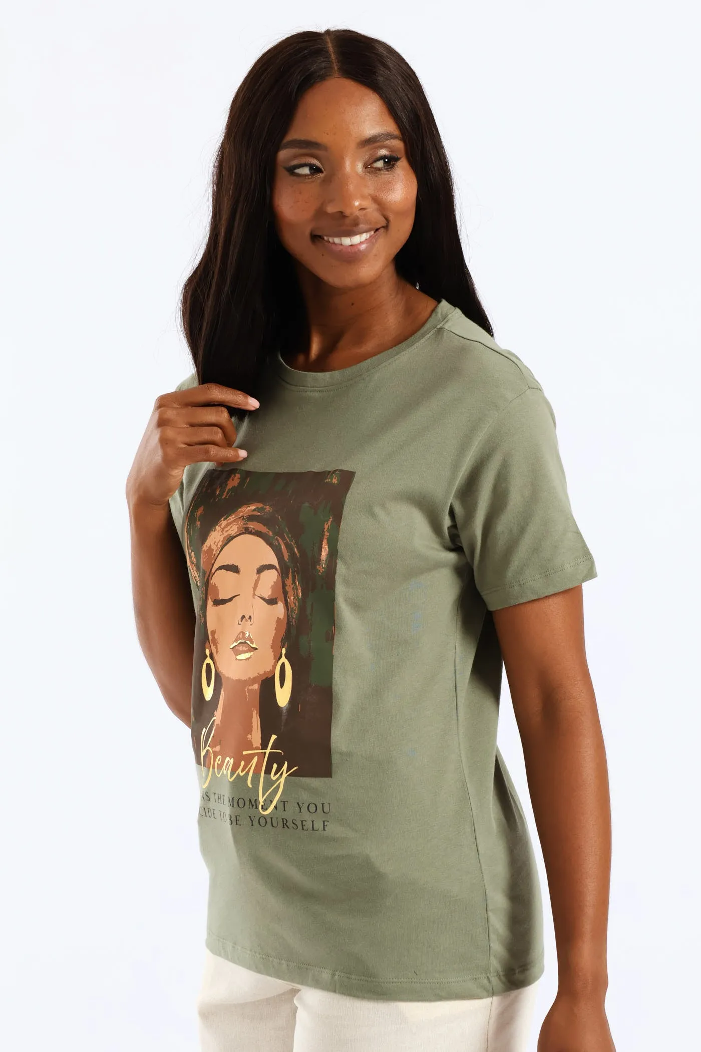 Beautiful Woman Foil Tee - Sage sold by Edgars product image thumbnail 3
