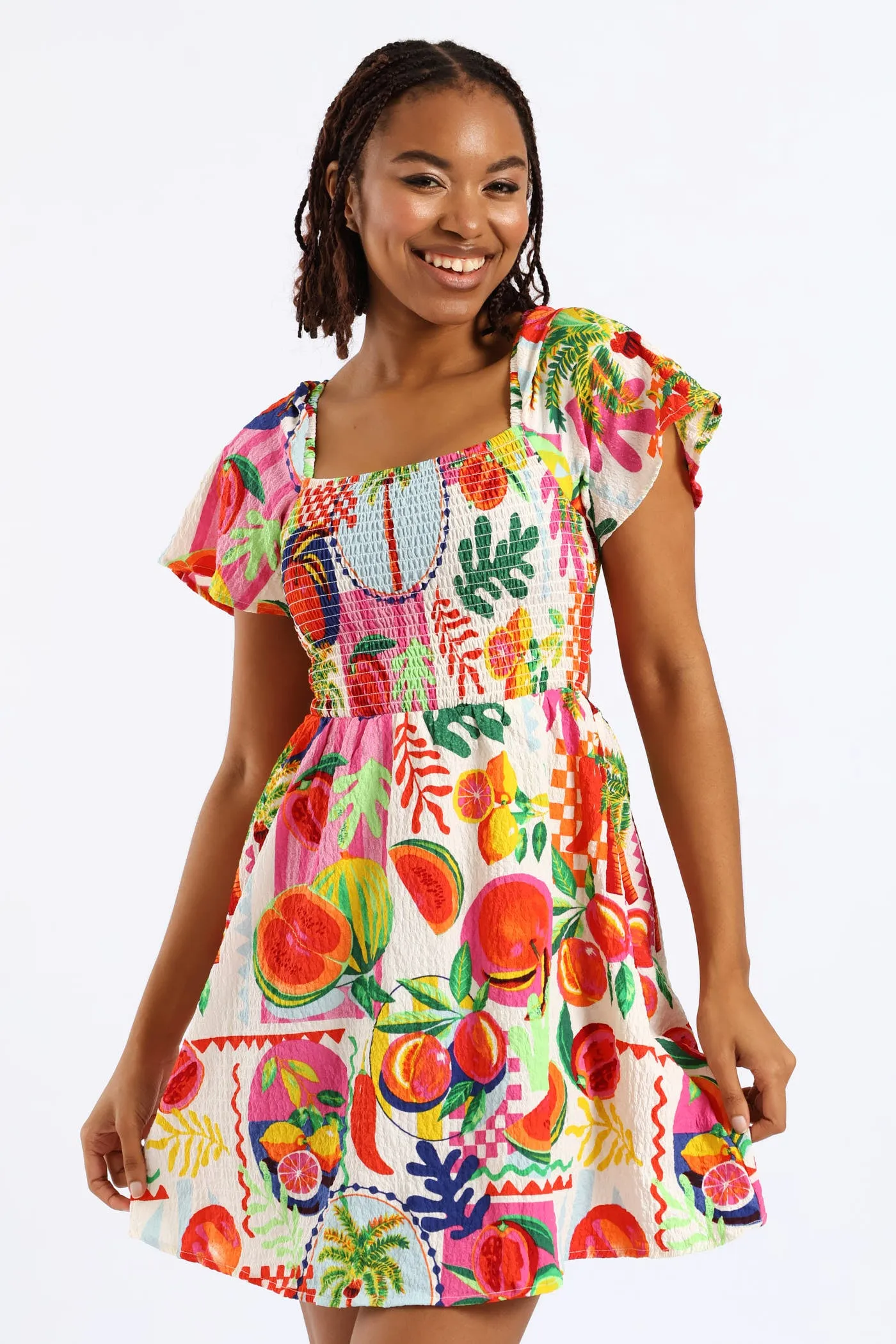 Tropical Smock Mini Dress - Multi sold by Edgars
