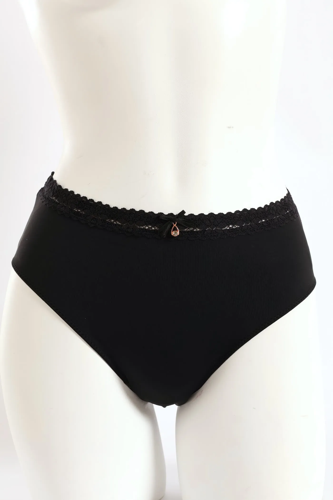 Plain Microfibre Midi Panty - Black sold by Edgars
