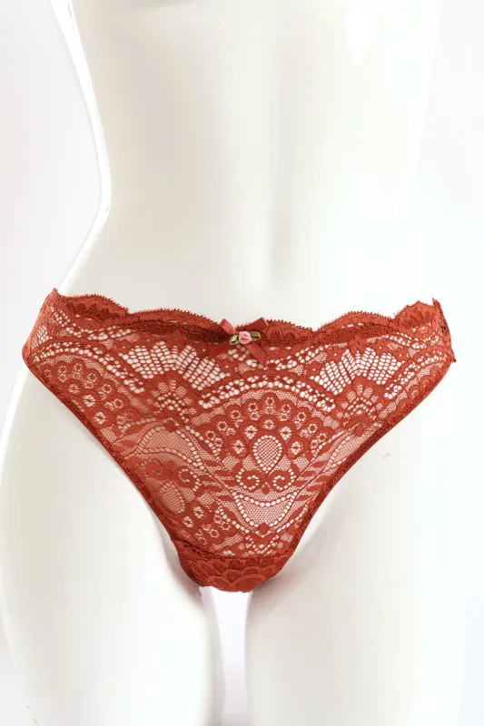 Full Lace Brazilian Panties - Cinnamon sold by Edgars