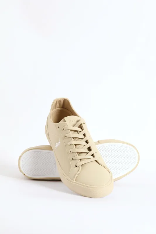 Basic Pu Lace Up Sneaker - Stone sold by Edgars