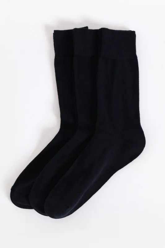 3 Pack Solid Anklet Socks - Navy sold by Edgars