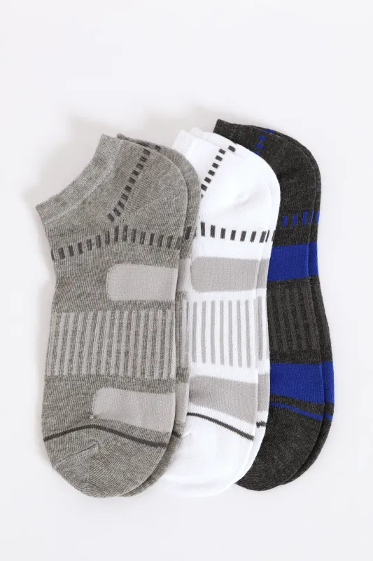 3 Pack Low Cut Socks - White/Grey sold by Edgars