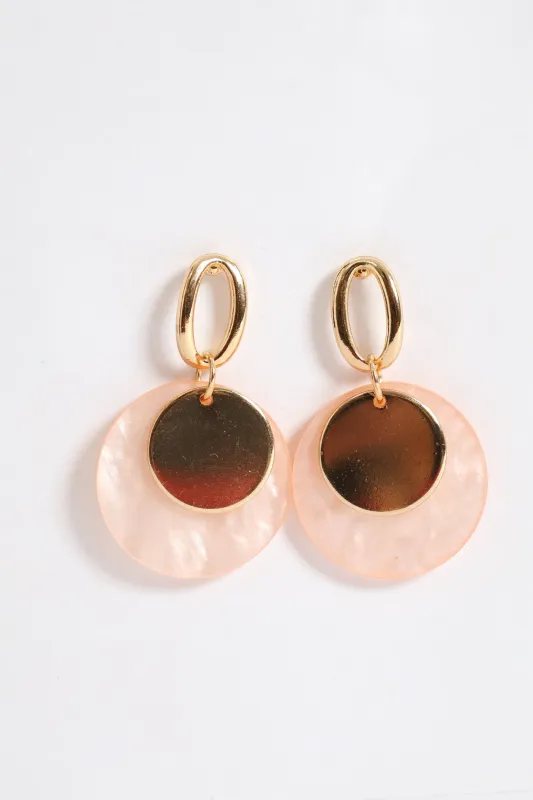 Blush Resin Drop Earring - Gold sold by Edgars