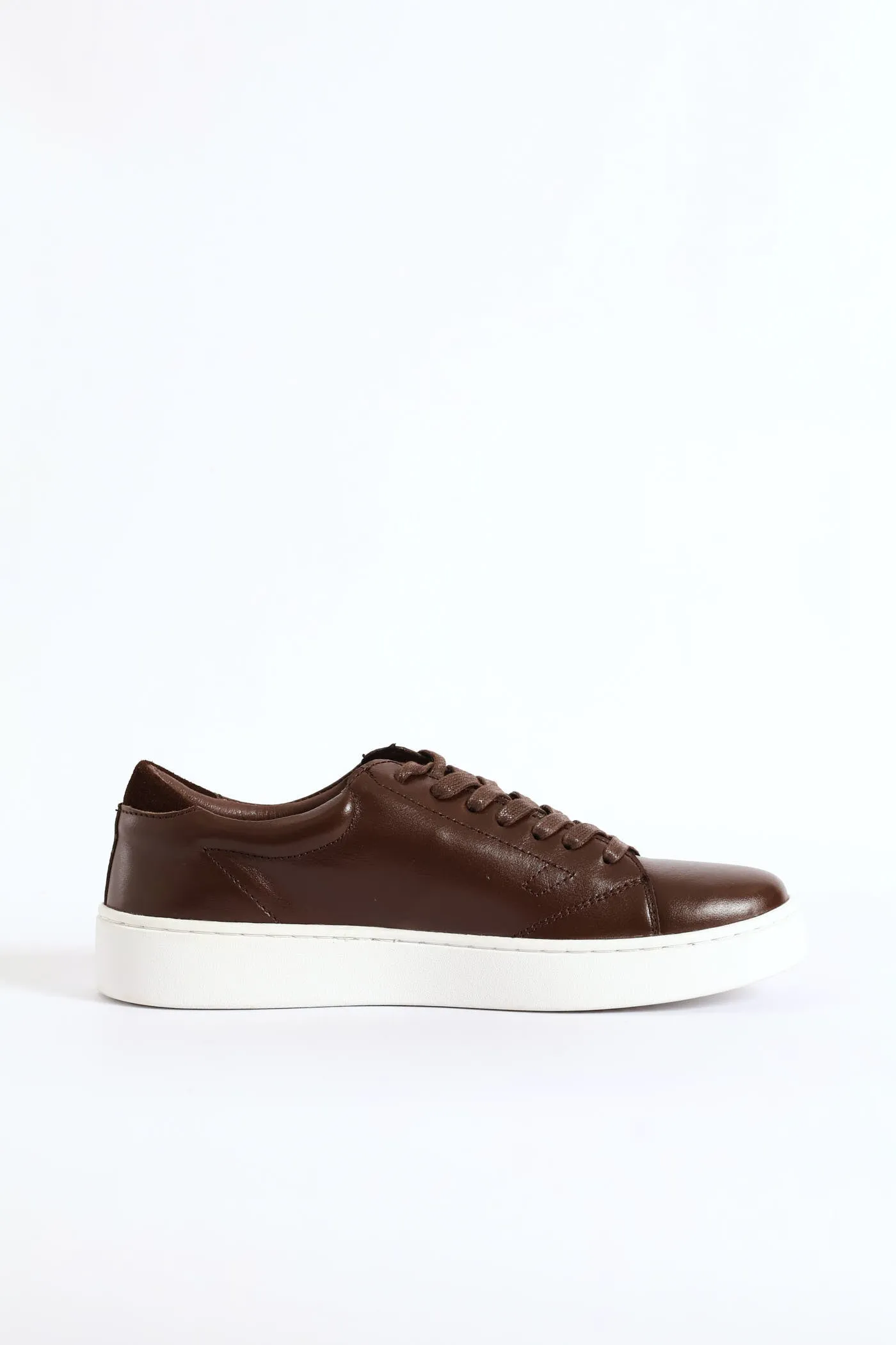 Basic Leather Court Sneaker - Chocolate sold by Edgars product image thumbnail 4