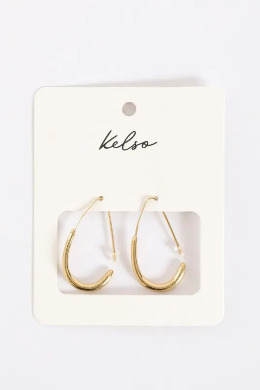 Oval Hoop Earrings - Gold sold by Edgars
