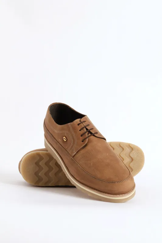 Leather Smart Casual Lace Up Shoe - Stone sold by Edgars