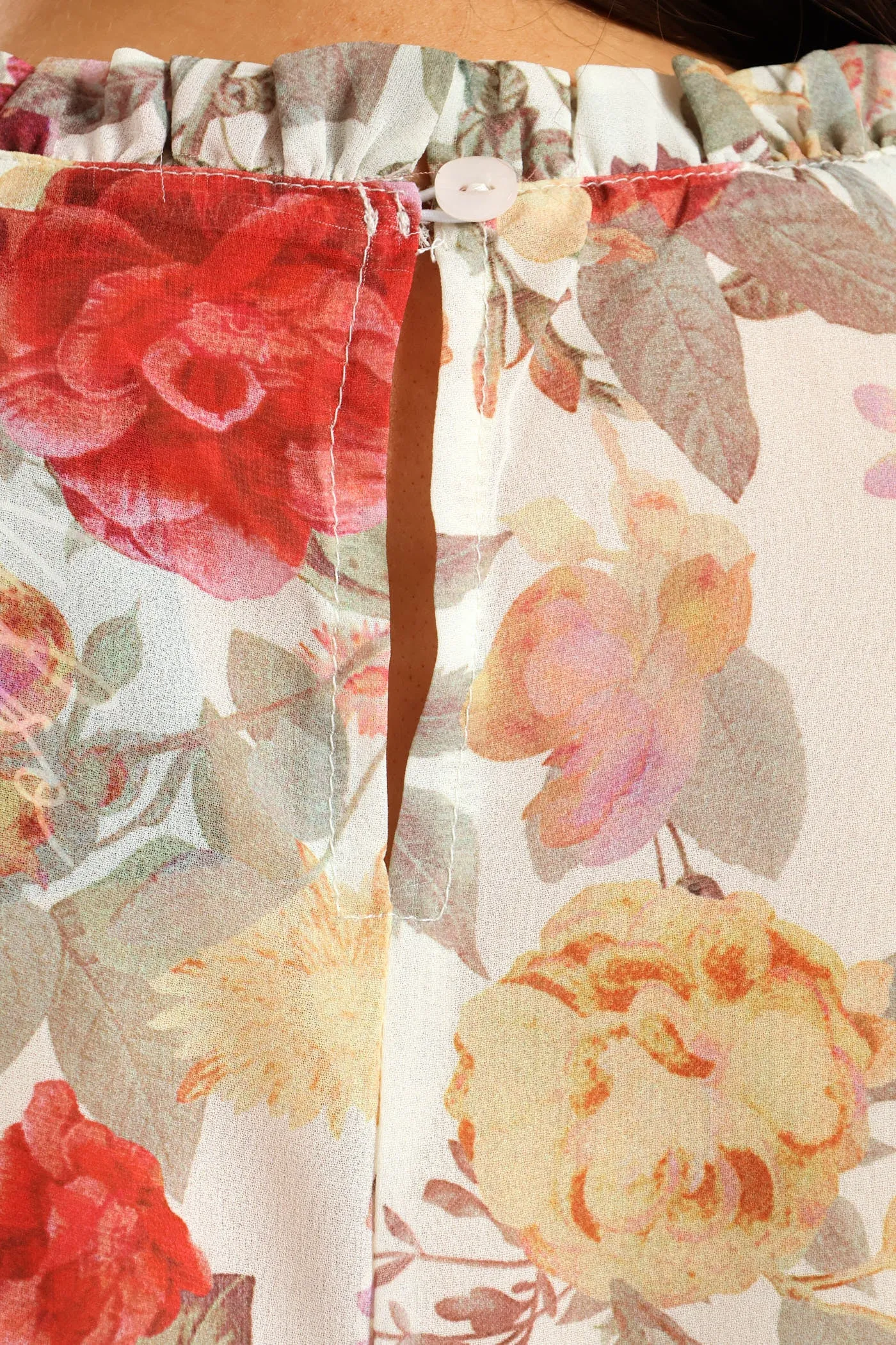 Frill Neck Romantic Floral Blouse - Cream sold by Edgars product image thumbnail 2