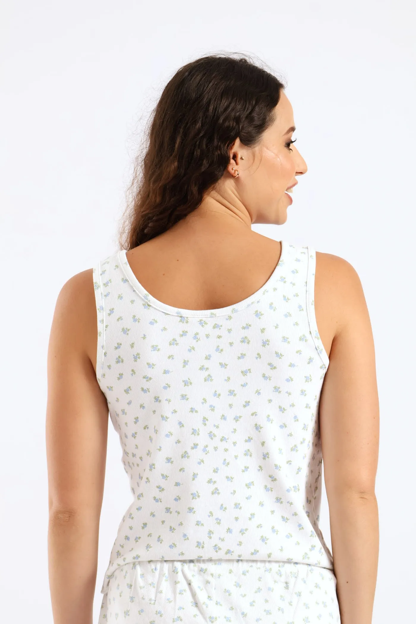 Ditsy Rib Knit Tank Top - White sold by Edgars product image thumbnail 4