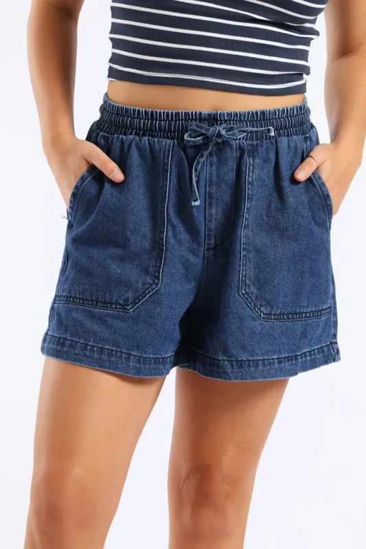 Denim Cheeky Short - Salty Dark Wash sold by Edgars