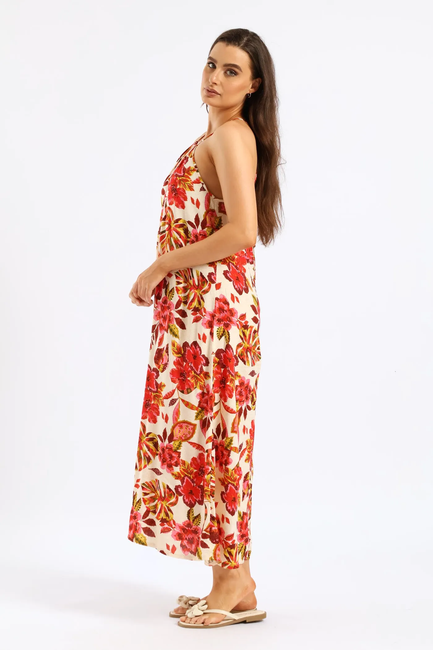 Hi-Neck Drawstring Back Tie Maxi Dress - Multi sold by Edgars product image thumbnail 5