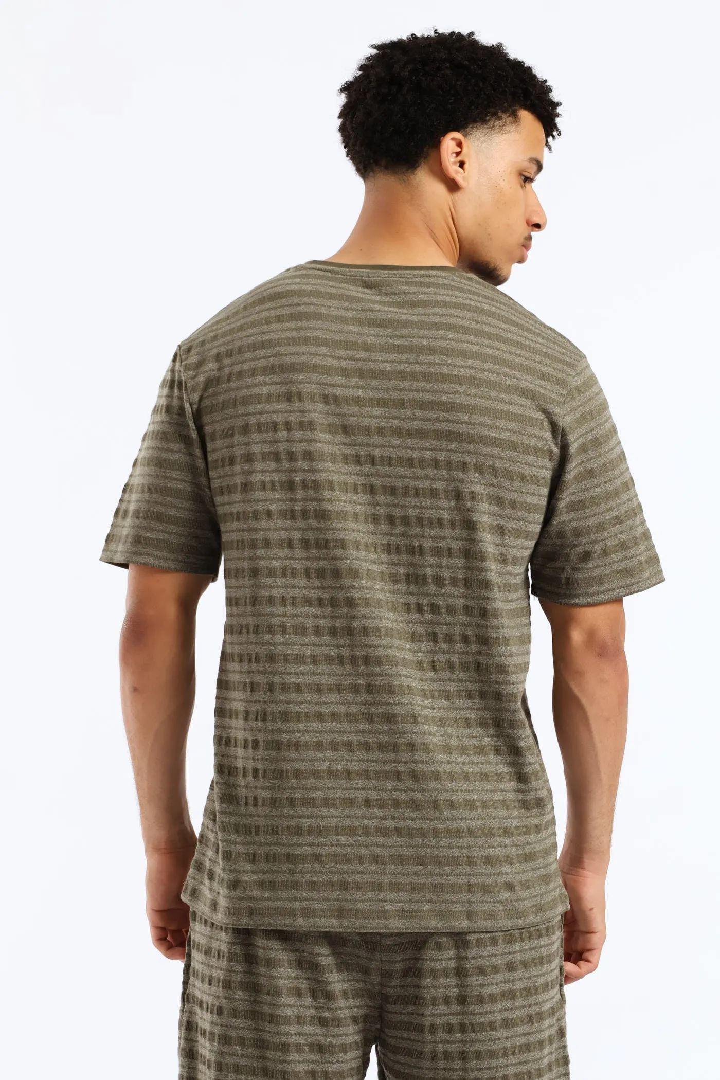 Salt & Pepper Stripe Pyjama Top - Olive sold by Edgars product image thumbnail 3