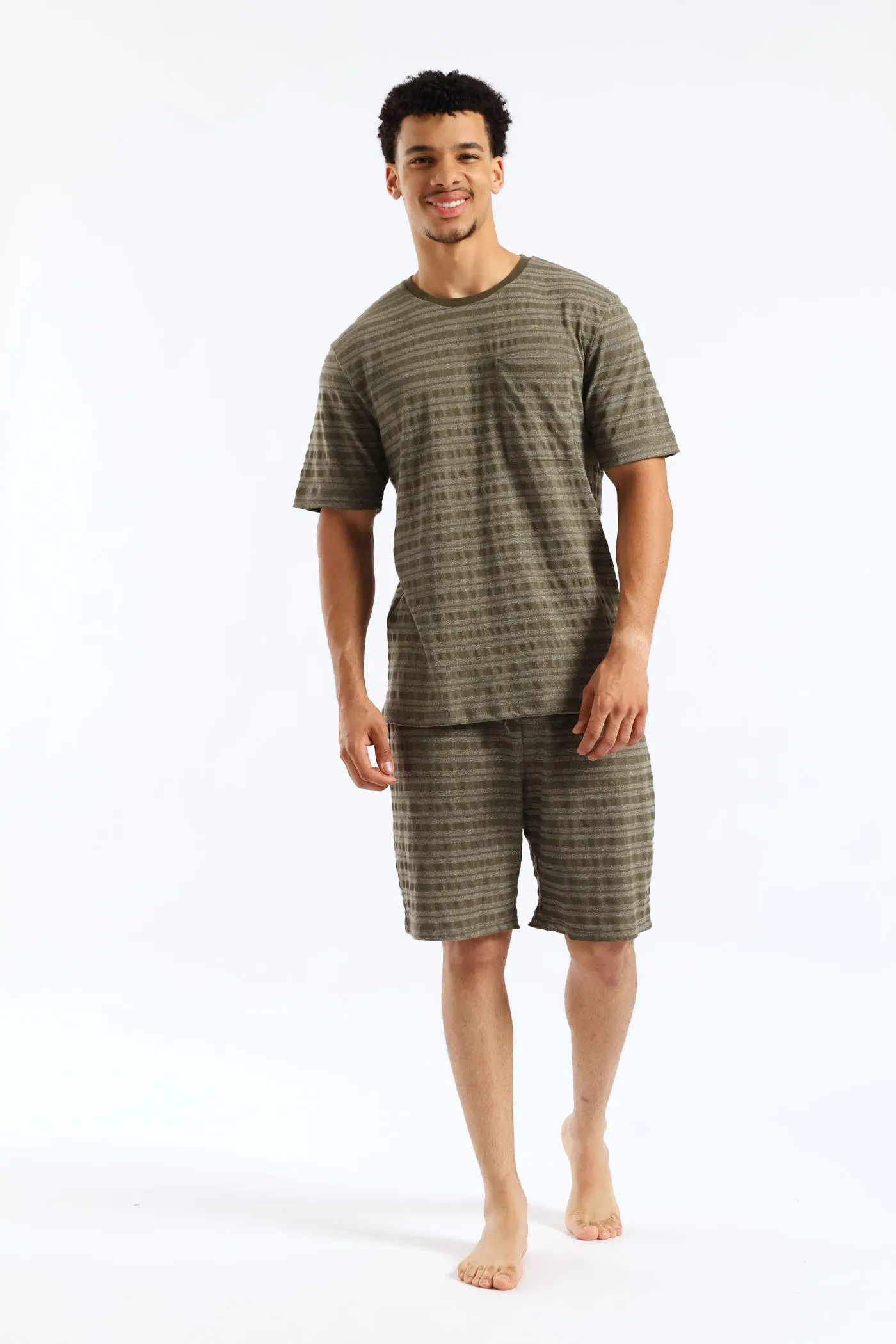 Salt & Pepper Stripe Pyjama Top - Olive sold by Edgars product image thumbnail 4