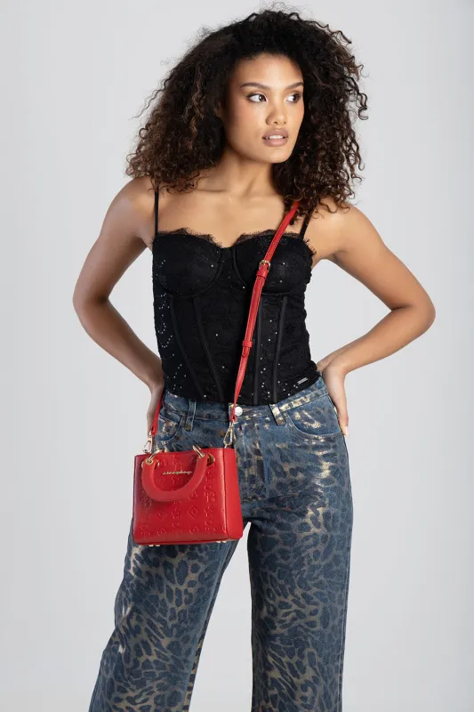 Mini Debossed Tote - Red sold by Edgars