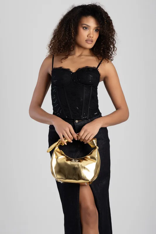 Knot Strap Metallic Bag - Gold sold by Edgars
