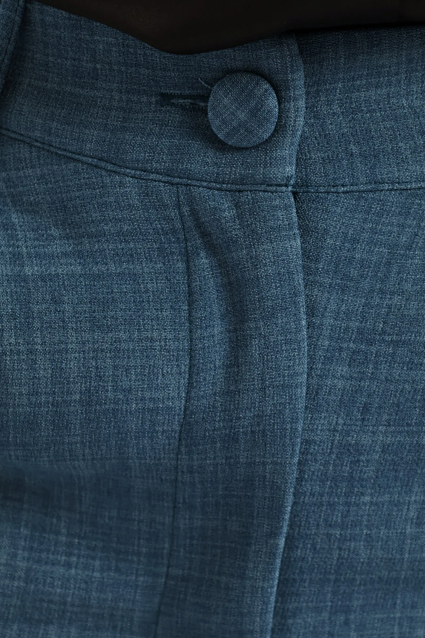 Covered Button Linen Blend Tapered Leg Pant - Teal sold by Edgars product image thumbnail 3