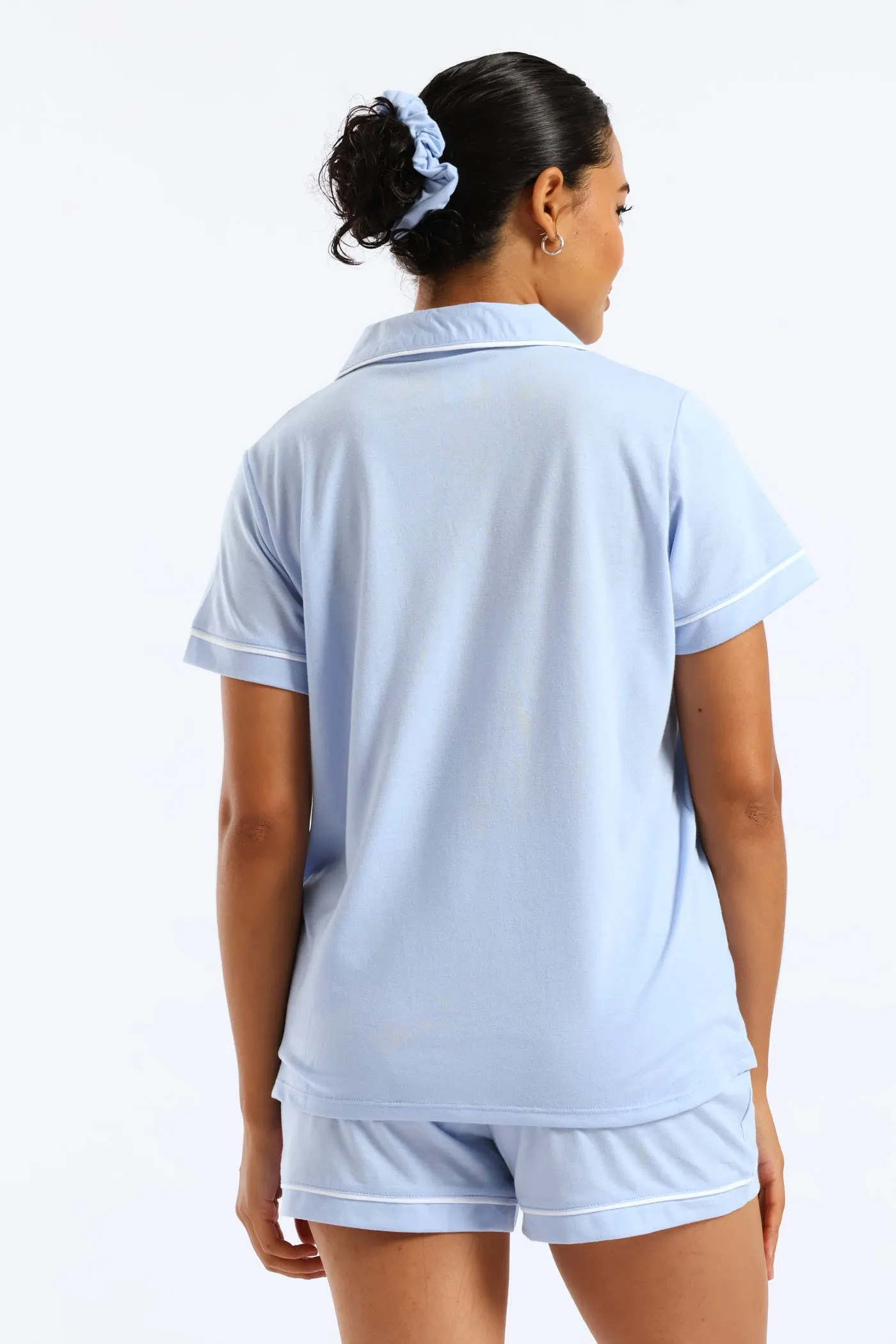 Button Through Knit Short Set - Blue sold by Edgars product image thumbnail 2