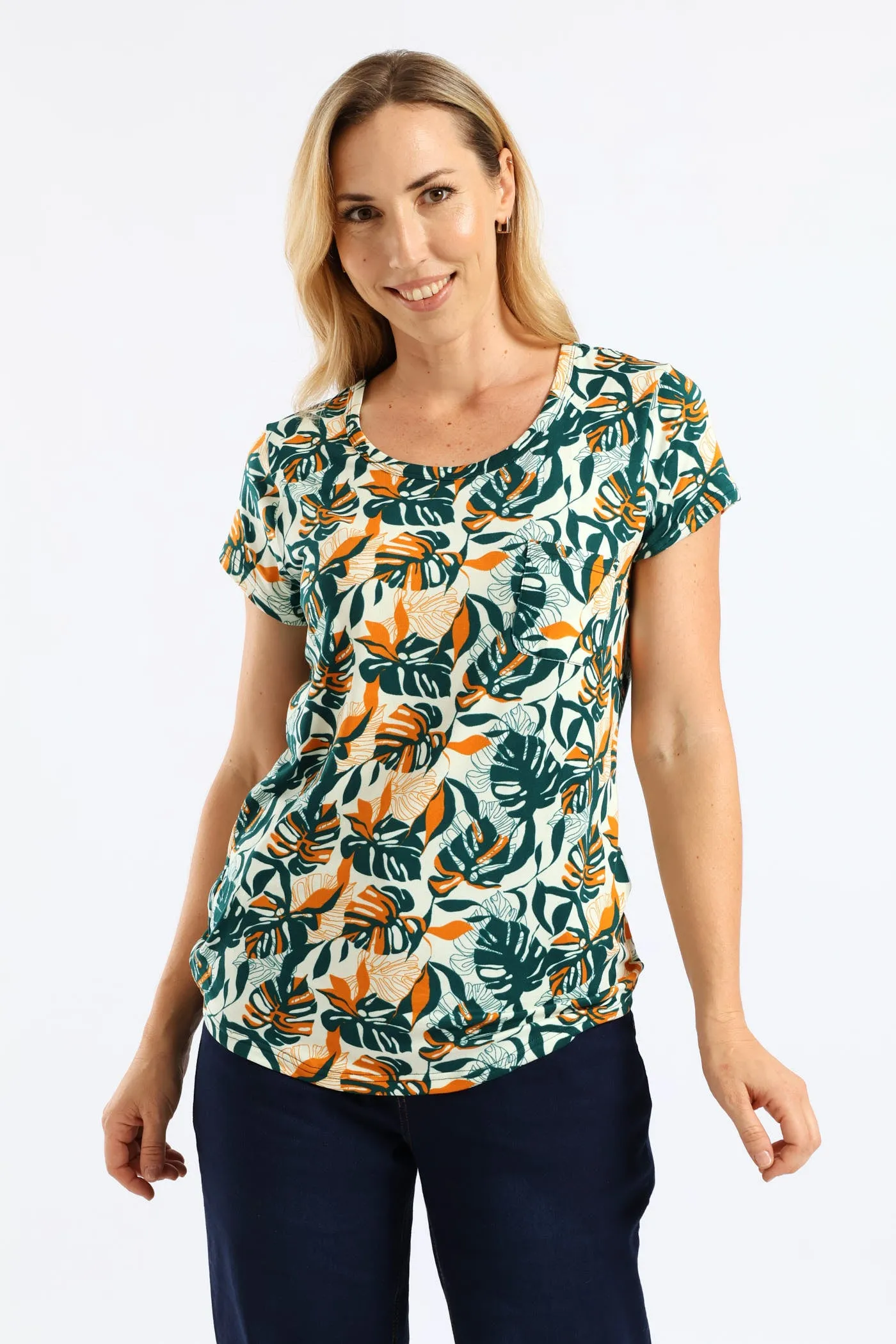 Printed Pocket Tee - Dark Green sold by Edgars