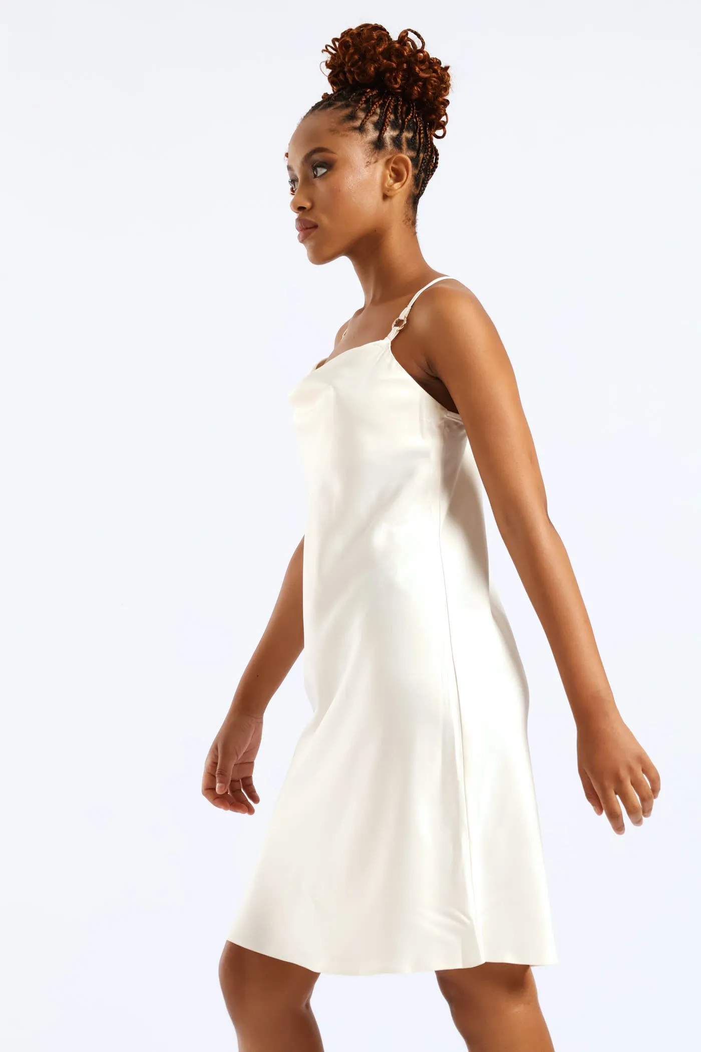 Strappy Satin Mini Slip Dress - Cream sold by Edgars product image thumbnail 4
