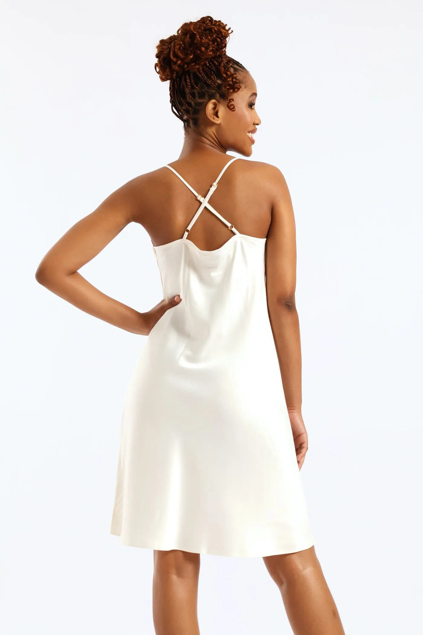 Strappy Satin Mini Slip Dress - Cream sold by Edgars product image thumbnail 5