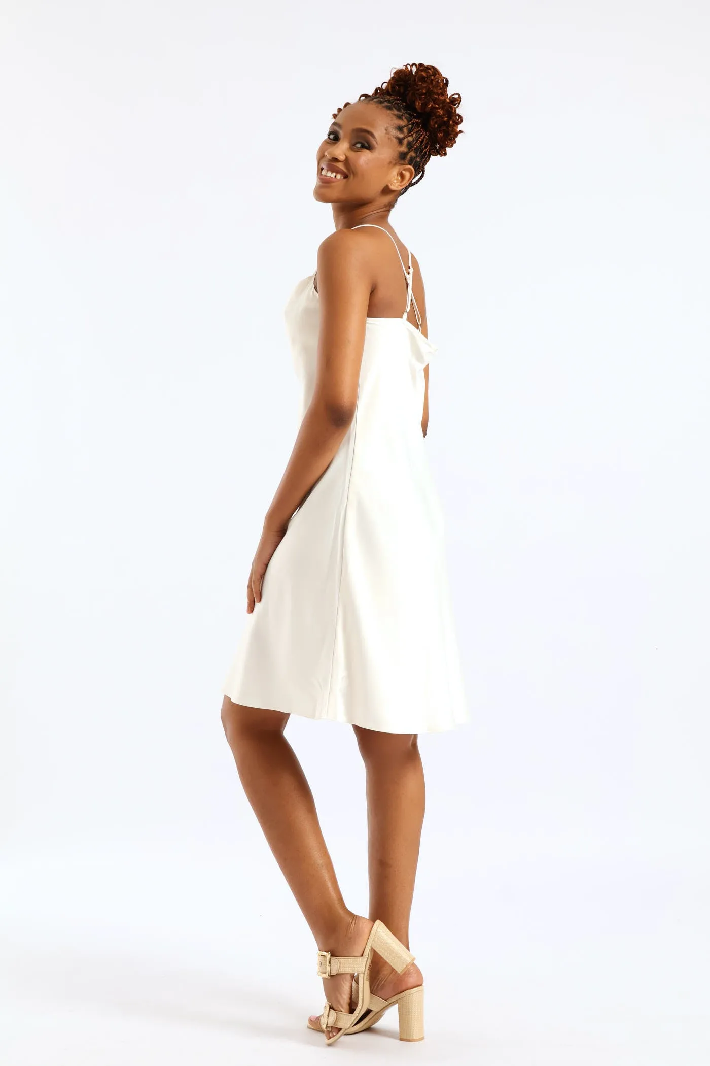 Strappy Satin Mini Slip Dress - Cream sold by Edgars product image thumbnail 3