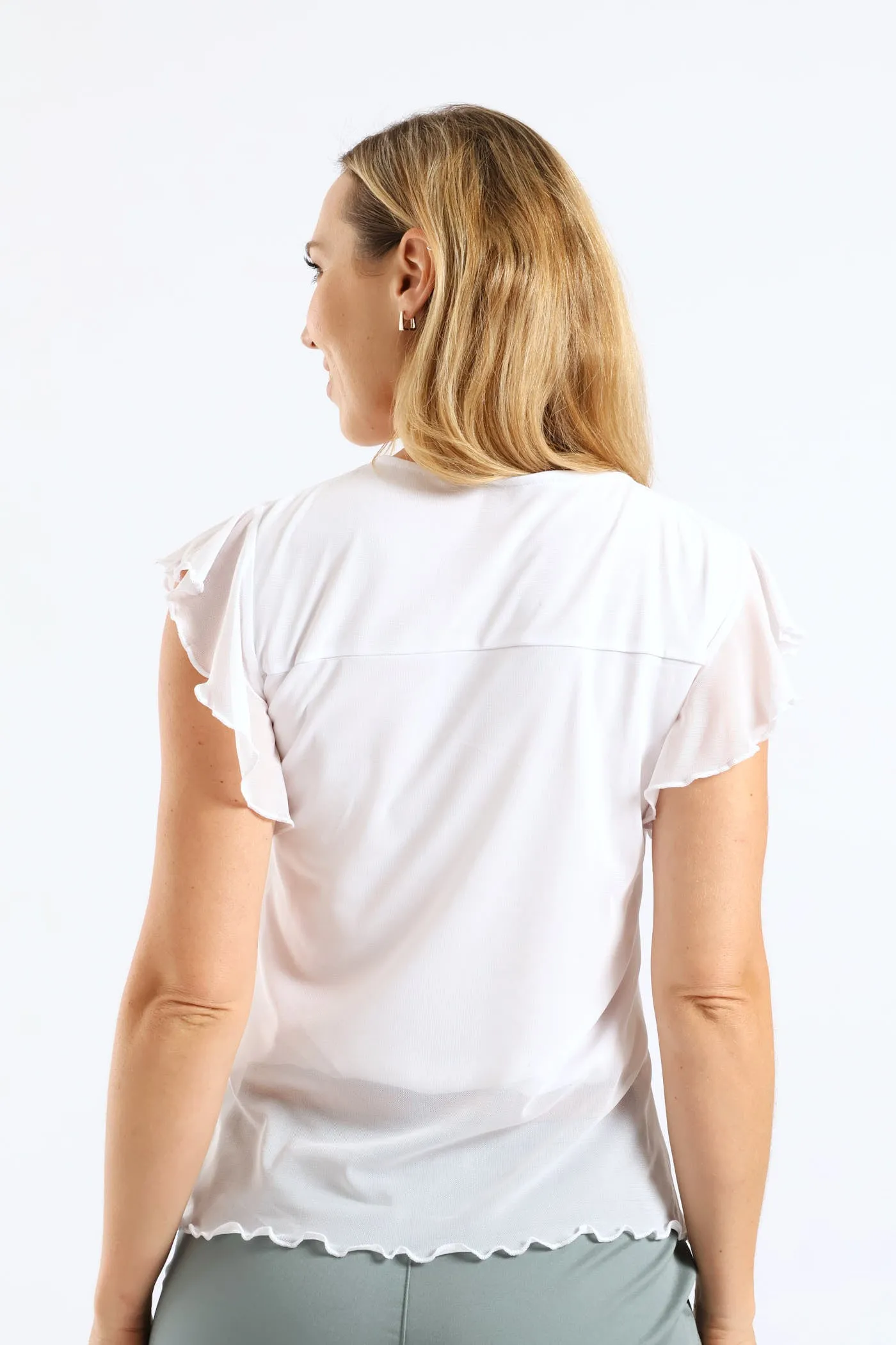 Flutter Sleeve Mesh Blouse - White sold by Edgars product image thumbnail 4