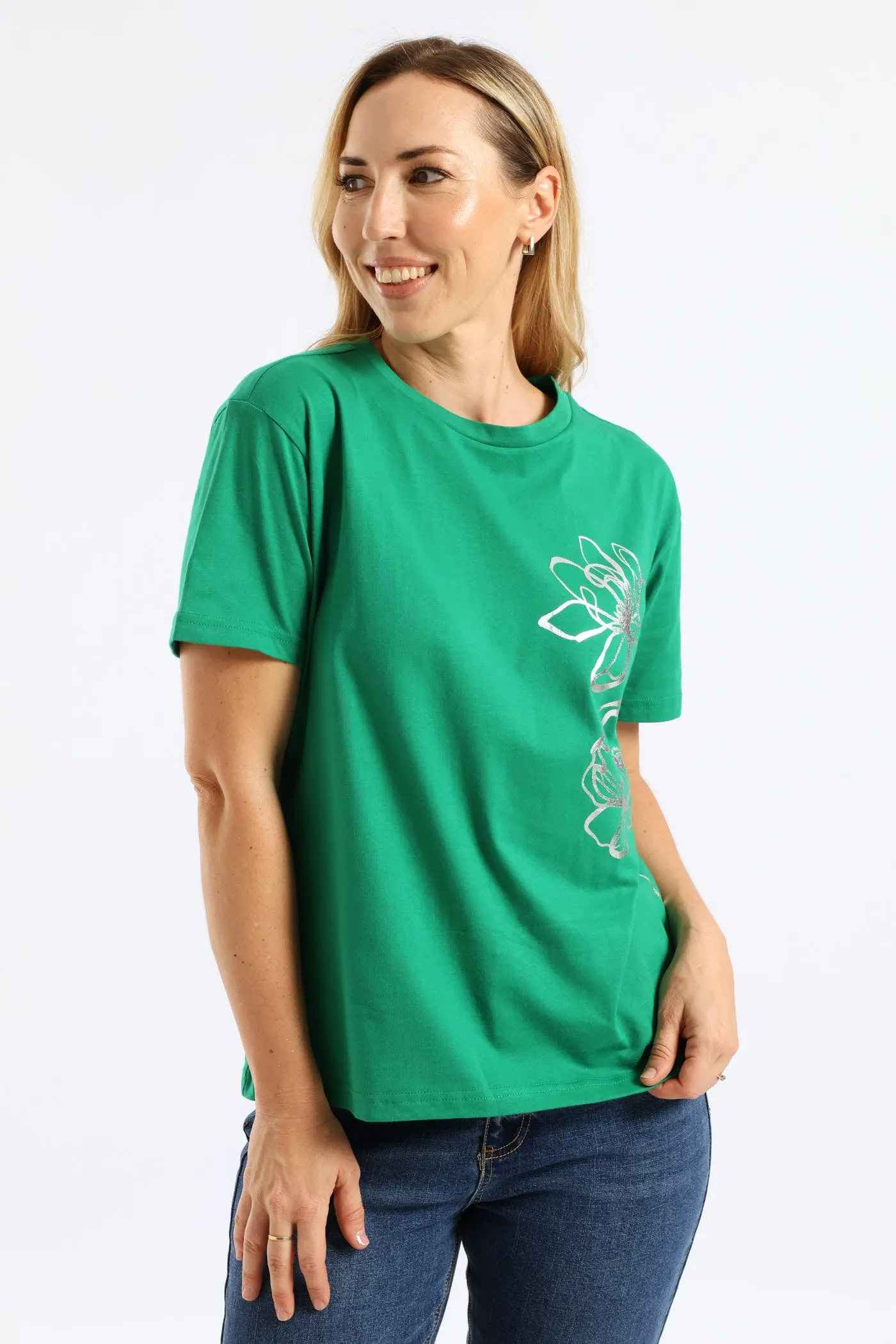 Flowers Placement Tee - Emerald sold by Edgars product image thumbnail 3