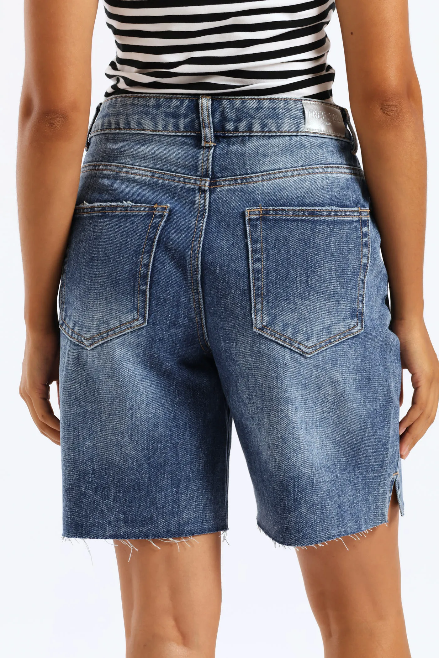 Ripped Thigh Boyfriend Short - Salty Mid Wash sold by Edgars product image thumbnail 4