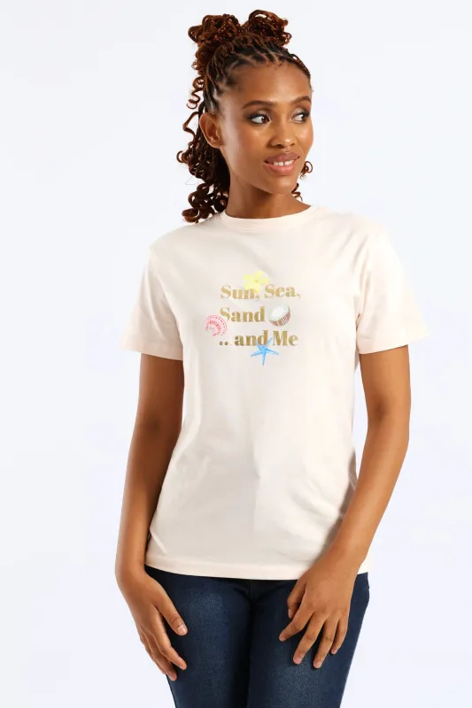 Sun, Sea The Sand And Me Tee - Shell sold by Edgars