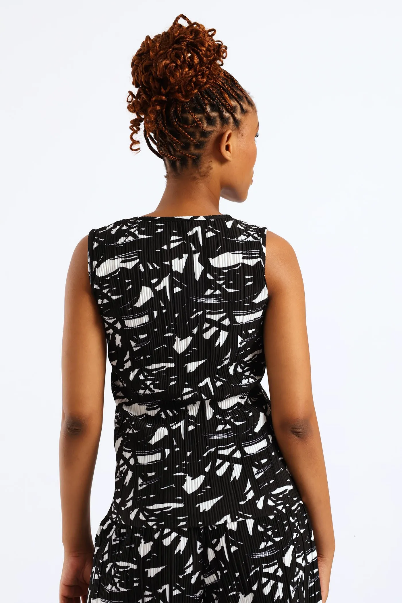 Plisse 2-Tone Brush Stroke Tank - Black/White sold by Edgars product image thumbnail 3