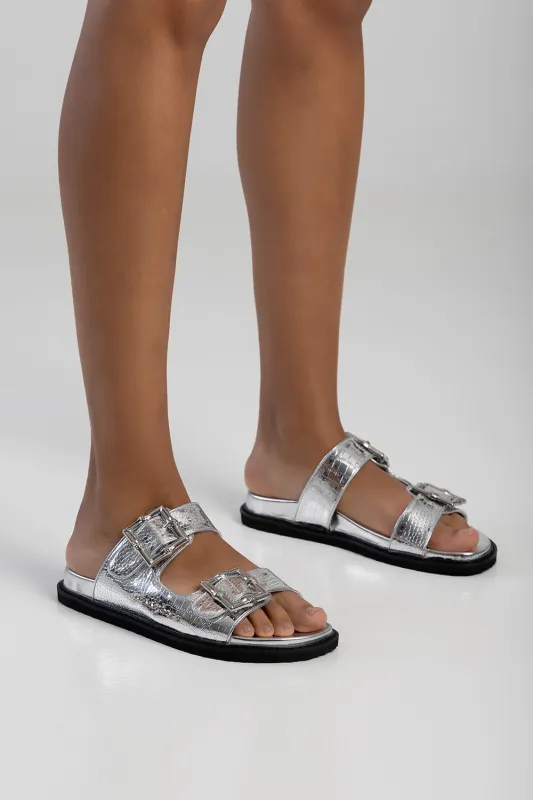 Silvia Double Strap Sandal - Silver sold by Edgars