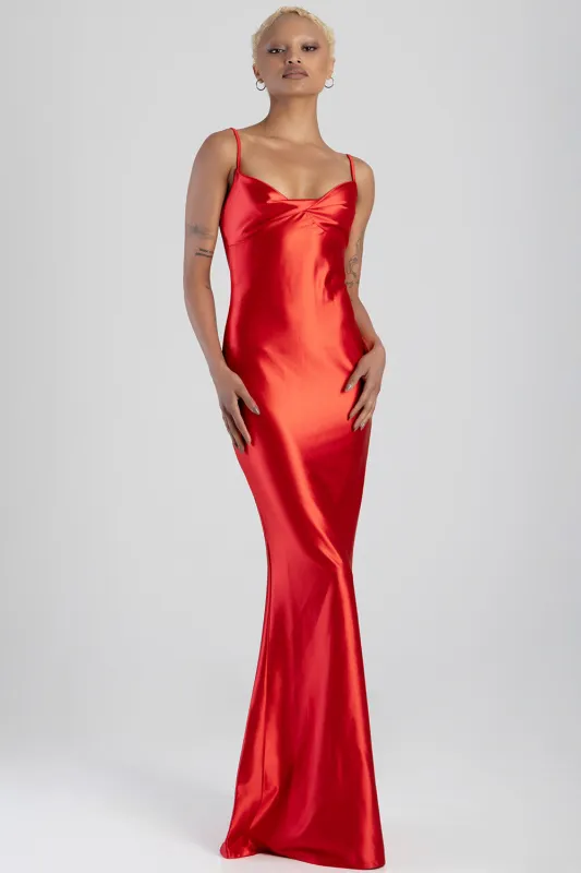 Ferragamo Satin Dress - Red sold by Edgars