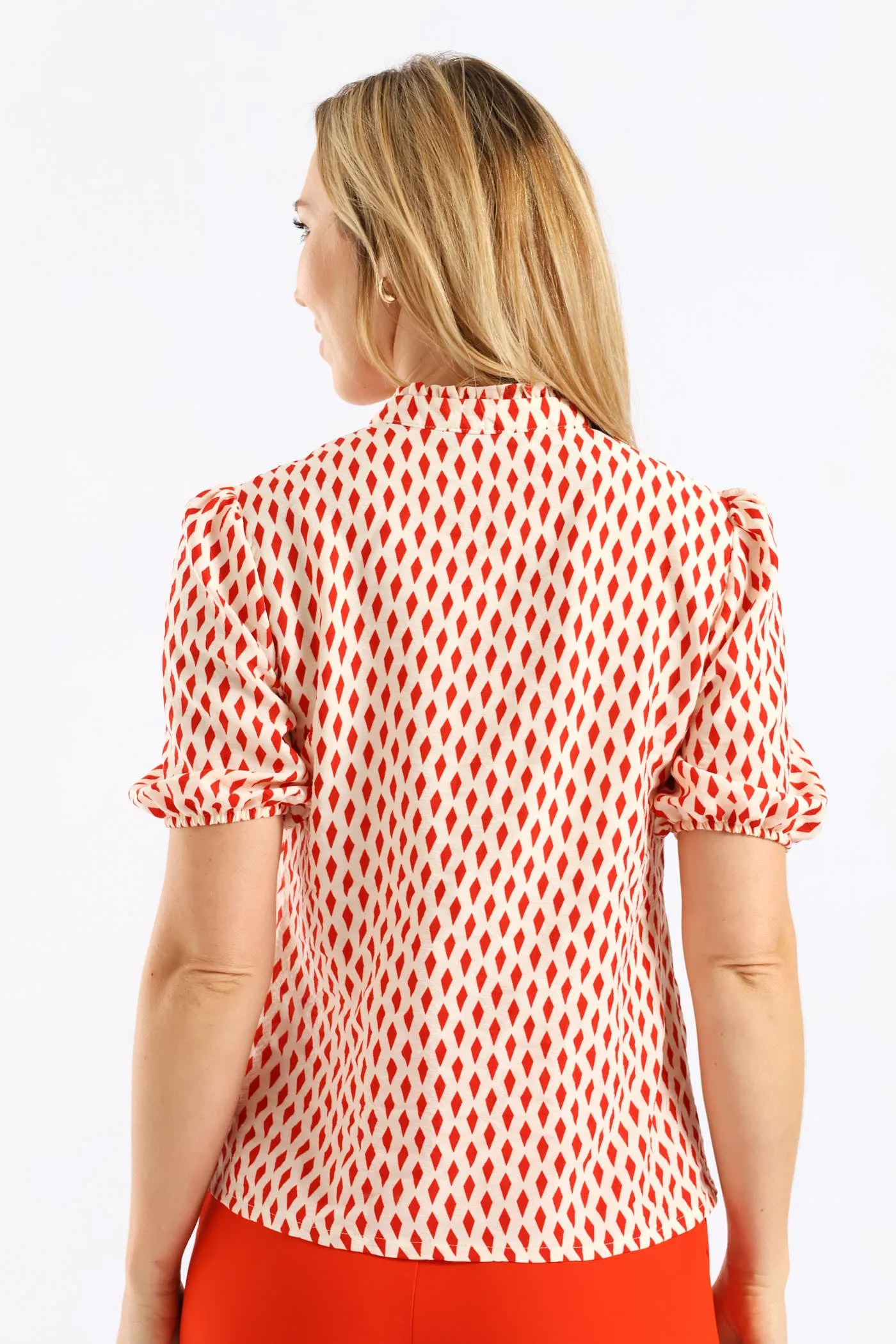 Keyhole Puff Sleeve Blouse - Cream sold by Edgars product image thumbnail 3