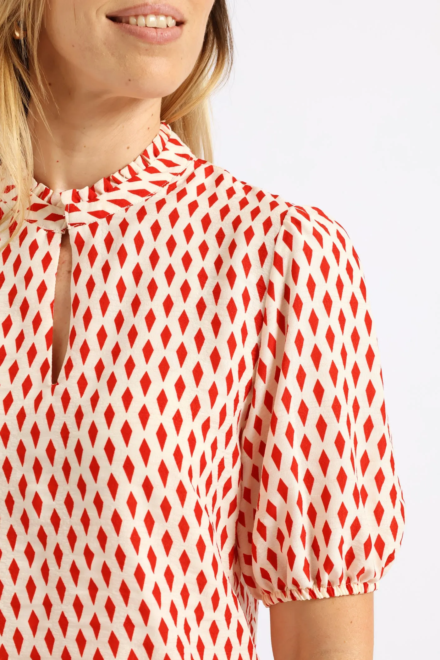 Keyhole Puff Sleeve Blouse - Cream sold by Edgars product image thumbnail 4
