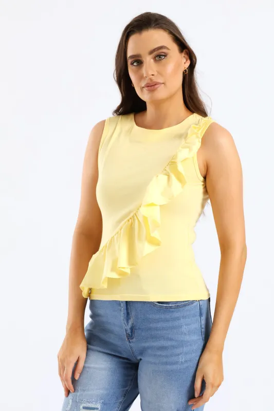 Crossover Frill Combo Tank - Pastel Yellow sold by Edgars