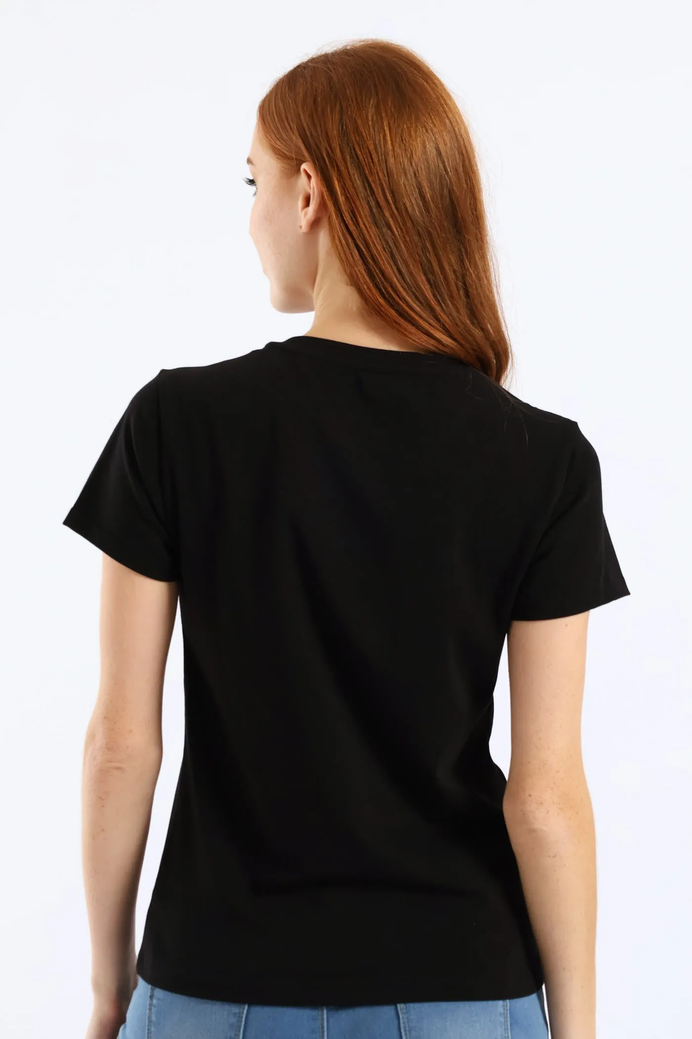 Transfer Heart And Embroidered Regular T-Shirt - Black sold by Edgars product image thumbnail 4