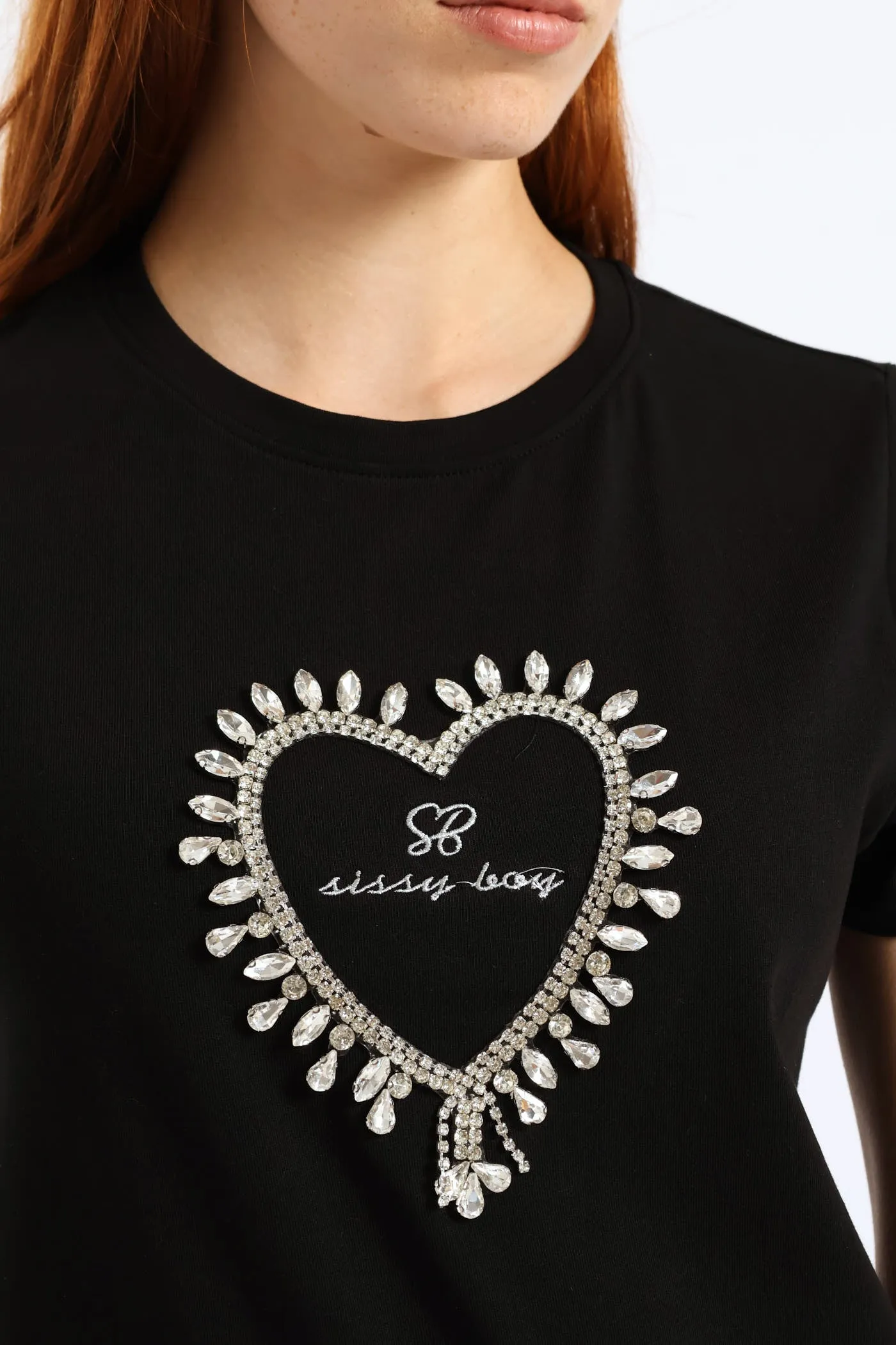 Transfer Heart And Embroidered Regular T-Shirt - Black sold by Edgars product image thumbnail 2