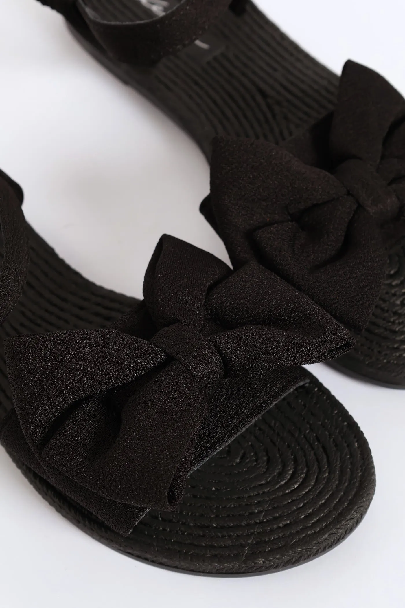 Elasticated Ankle Strap Bow Single Band Sandal - Black sold by Edgars product image thumbnail 2