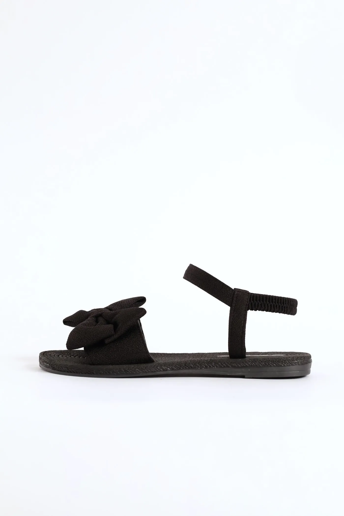 Elasticated Ankle Strap Bow Single Band Sandal - Black sold by Edgars product image thumbnail 4