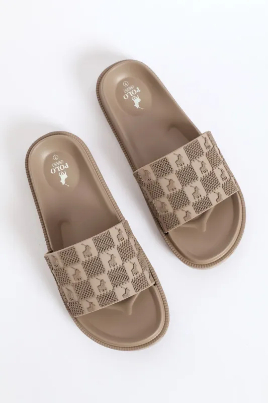 Monogram Pool Sandal - Taupe sold by Edgars
