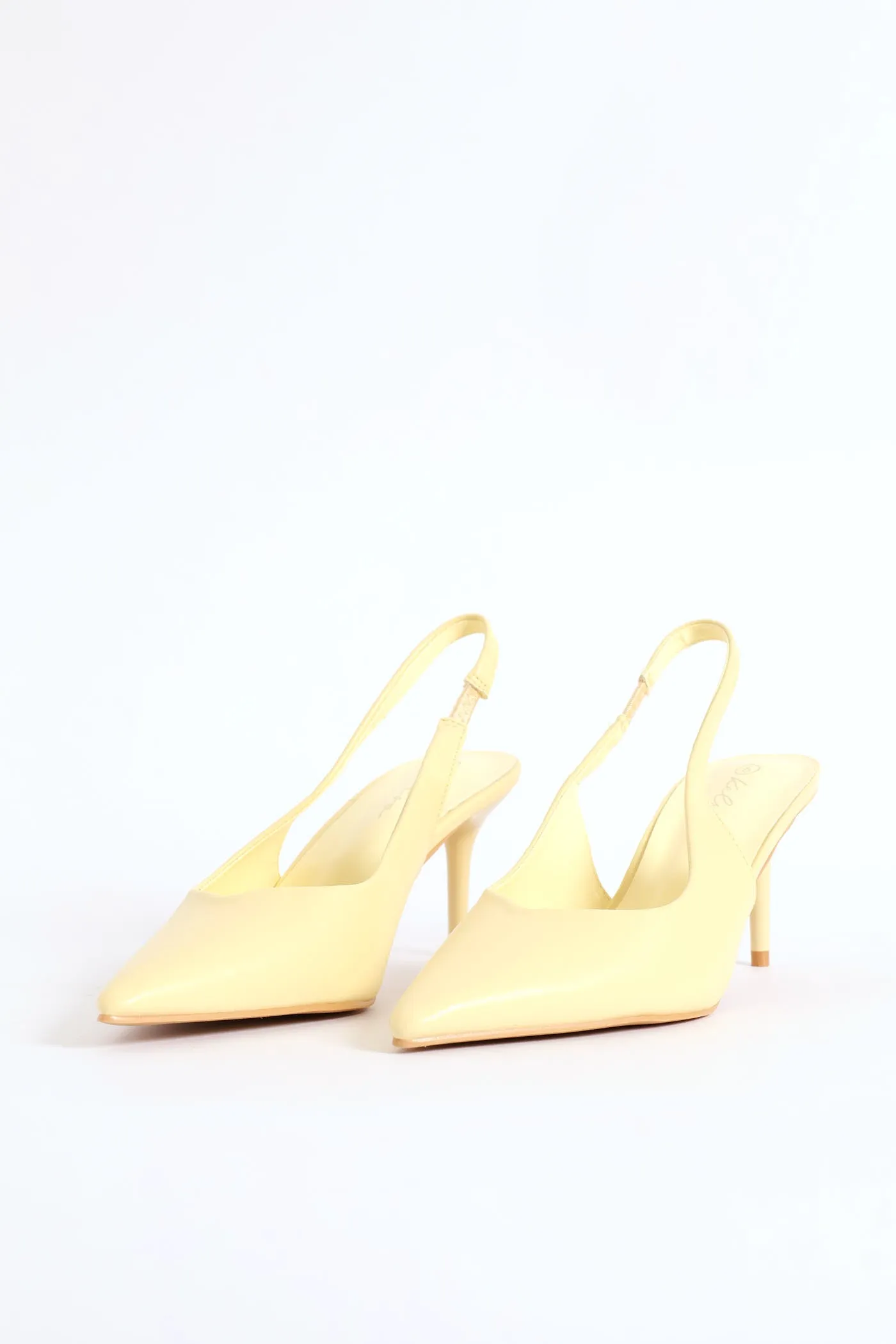 V-Cut Slingback Kitten Heel - Light Yellow sold by Edgars