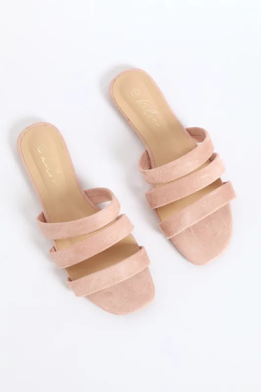 Triple Strap Basic Mule Sandal - Blush sold by Edgars